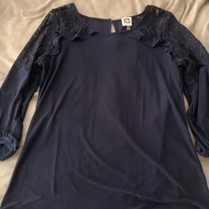 Anne Klein blouse. Navy Blue. Size M. NWT